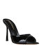 Mules In Patent Leather With High Heel In Black Colour