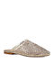 Mules with Heel in Gold Colour