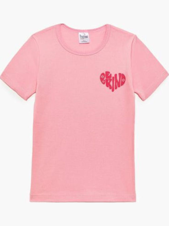 Pretty Baby Kids Short-Sleeved Undershirt Heart Pink