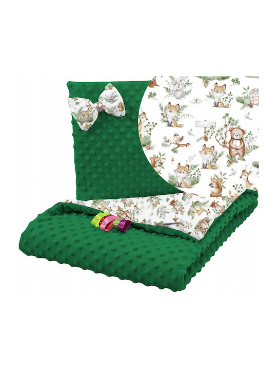 BabyMam Pătură Pepinieră Swaddling 100% Bumbac Verde 75x100cm 2 Bucăți