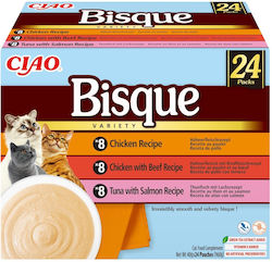 Inaba Ciao Bisque Cremige Suppe Katzenfutter Huhn Rindfleisch Fisch 24x40g