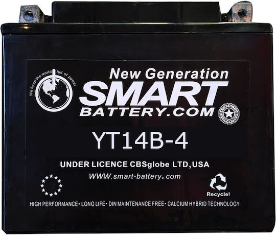 Μπαταρία Moto 12v 12.6ah Yt14b-4 Αριστερή Yt14b-4
