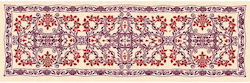 Grafitec Nähzubehör Stickerei Stamped Traüberse Rosetten Natürliche Muster Stoff Knossos Beige Gold 50cm x 130cm Stück