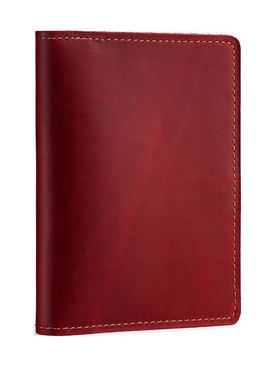 Passport Case Genuine Leather Vintage Simple Card Bag Wallet Red
