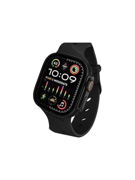 Decoded Silikon Tragbare Bänder Schwarz Apple Watch 44/46/49 mm
