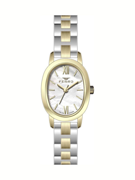 Ferro Women's Watch 21mm Battery with Gold Metal Bracelet