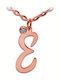 Personal Jewel Monogram Necklace with Pink Gold Plating and Pink Diamond