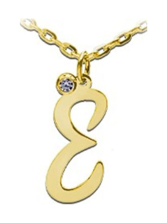 Personal Jewel Κολιέ Μονόγραμμα από Χρυσό 14Κ με Διαμάντι