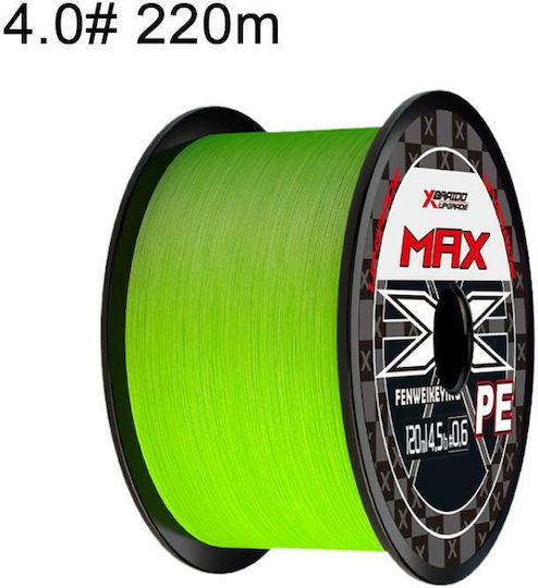 4.0 220 Meters Braided Fishing Line Bait 12 Strands Extra Strong Pe Fishing Line Green