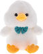 White Plush Duck Blue Bow Tie 14x24cm