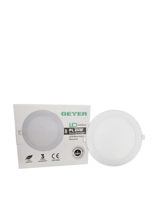 Geyer Recessed LED Panel 24W with Natural White Light 4000K