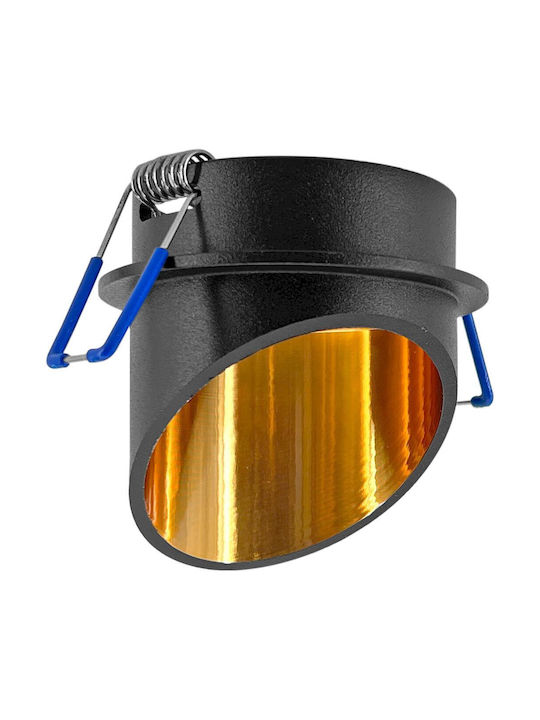 Geyer Round Recessed Spot with GU10 Bulb Base Black