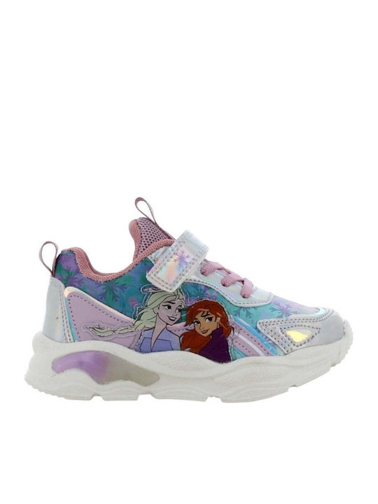 Frozen Kids Anatomic Sneakers with Hoop & Loop Closure and Lights Multicolour