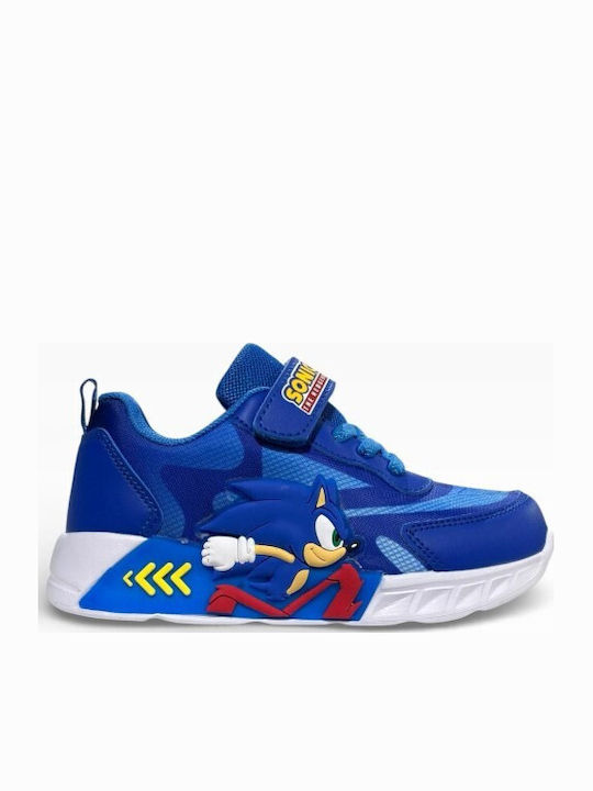 Marvel Dc Sonic Kids Sneakers with Hoop & Loop Closure and Blue Lights