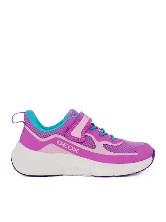 Geox Παιδικά Sneakers Ανατομικά με Σκρατς Ροζ