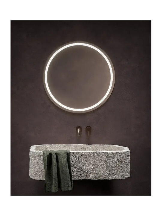 Oglindă de Baie Rotundă cu Lumini LED 60x60cm