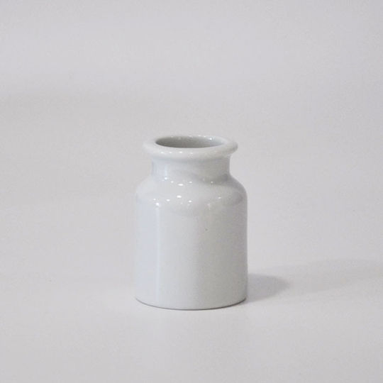 Ceramic White Vase 6xH8cm