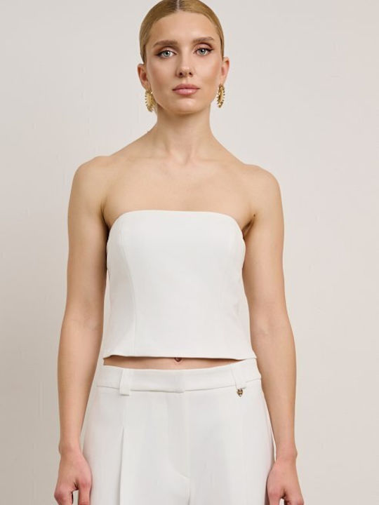 Bluza Damă Fără Bretele Ecru