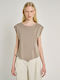 Women's Sleeveless Blouse Taupe 63-404.055.N0076