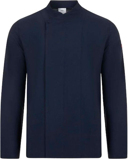 Velilla Kochjacken 100% Mikrofaser Blau mit Langärmelig