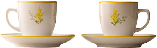 Hermia Set Cesti Maro Ceramice Albe 110ml 4 Bucăți