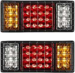 Globostar Abschleppen von Autos & Anhängerbeleuchtung Led 9w 360lm 180° Dc 24v Wasserdicht Ip66 Orange & Rot & Kaltweiß 6000k M34.5 X P5.5 X H15cm Paket 2 Stücke 1 Jahr Garantie