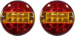 Globostar Anhängerbeleuchtung 999-0252 Rücklicht Für Fahrzeuge Led 10w 400lm 180° Dc 12v Wasserdicht Ip66 Orange & Rot M13.5 X P13.5 X H5.5cm Paket 2 Stücke 1 Jahr Garantie 999-0252