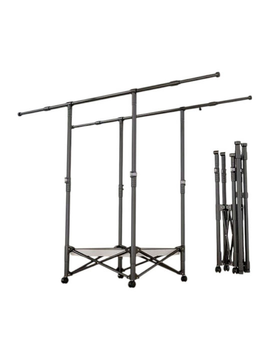 Folding Floor Clothes Drying Rack Made of Metal...