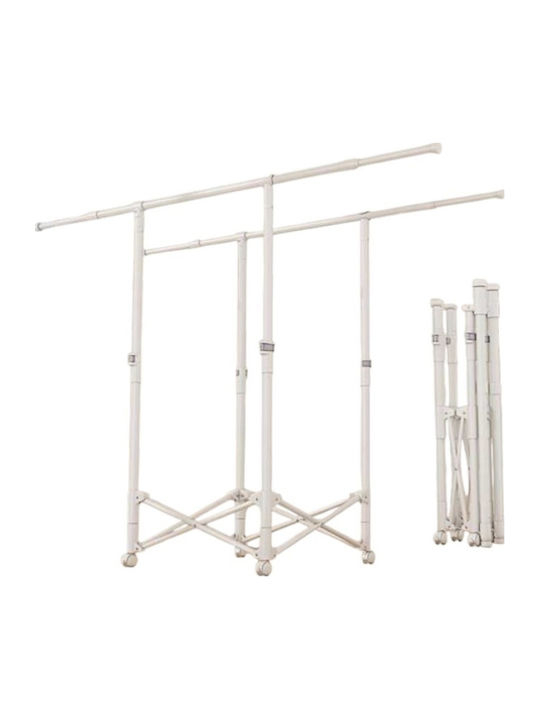 Folding Floor Clothes Drying Rack Made of Metal...