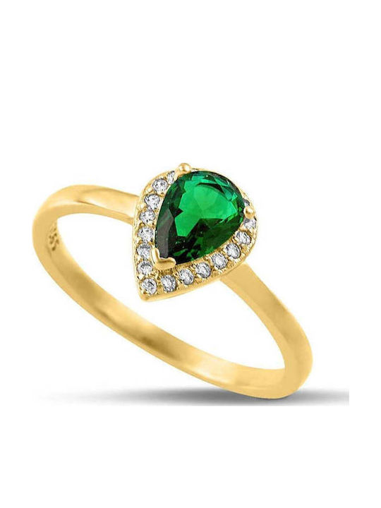 Themelidis Jewels Γυναικείο Δαχτυλίδι από Ασήμι Επιχρυσωμένο