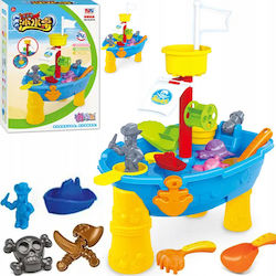 Matadi Pirate Boat 2in1 Play Table Water Sand 24 Accessories Water Mill Durable Plastic Size 30.5x51x58 Cm