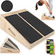 Platformă de Antrenament pentru Stretching Zola Reglaj pe 5 Niveluri 15-35° Antiderapantă Suportă 150 Kg Plan de Antrenament Mânere de Transport Lemn 39 X 30 X 14.5-30 Cm