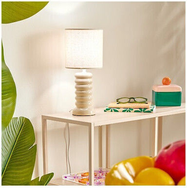 Atmosphera Table Lamp With Beige Shade And Base