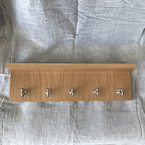 Wooden Wall Hanger with 5 Hooks 45x14x7cm