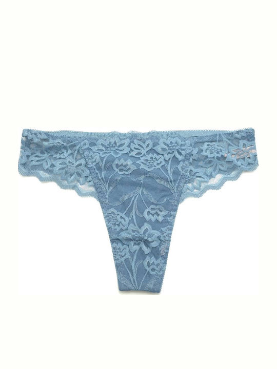 Hana String Pentru Femei cu Dantelă Albastru De...