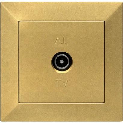 Roza Zwischensteckdose für TV-Antennen Wand Gold