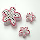 Set Of Hair Claw Clips With Flower Dragon Fruit Design 3 Pieces White
