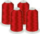 Embroidery Thread Set 4 Spools 5000 M Red Color