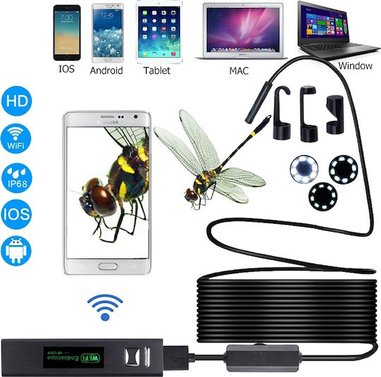 F150 Cameră Endoscopică Wi-Fi pentru Mobil cu Rezoluție 1600x1200 pixeli și Cablu 1m
