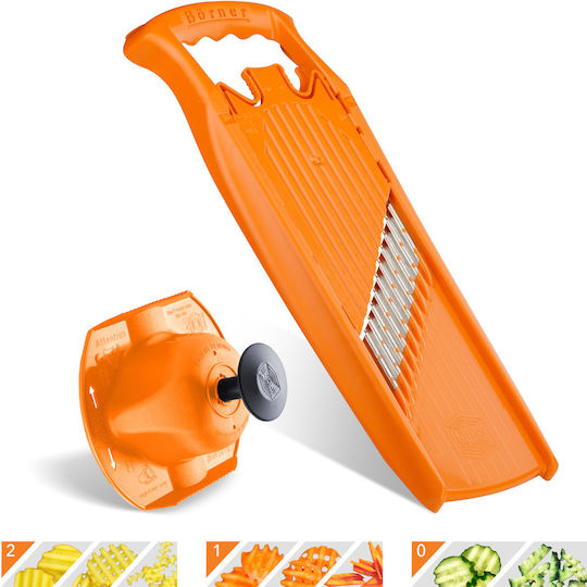 Borner Kitchen Cutting & Slicing Tools PowerLine Wavy Slicer with Safety Handle Orange
