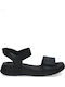 Leather Women's Flat Sandals Black