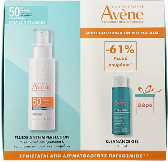 Eau Thermale Avène Anti-Imperfection Cleanance Set with Face Sunscreen SPF50 2 Pieces