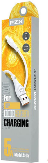 PZX USB-A to Lightning Cable Λευκό 1m 1234567894830