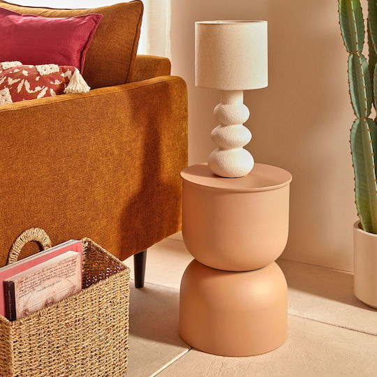 Round Side Table Wooden Sconce M31xL41.8xH41.8cm