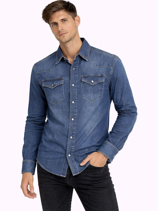 Bruno Leoni Cămașă Denim Albastră