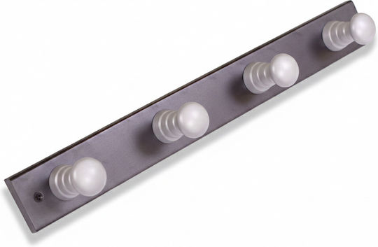 Brinox Wandhalterung Hölzernes 4 Haken Braun