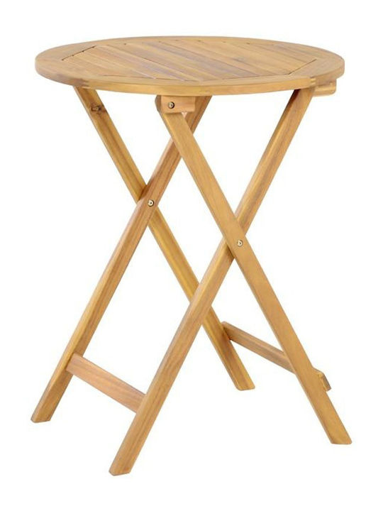 Sitting Room Table for Small Outdoor Spaces made of Acacia Foldable 3709 60x60x75cm