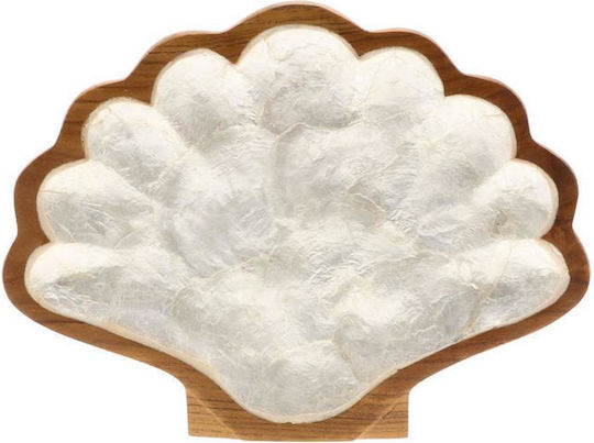 Atmosphera Platou Decorativ Din Lemn Ecru 26x20 cm