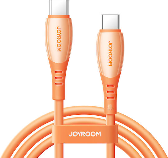 Joyroom S-A59 Cablu USB 2.0 Vibrant USB-C Masculin - USB-C 60W Portocaliu 1.2m