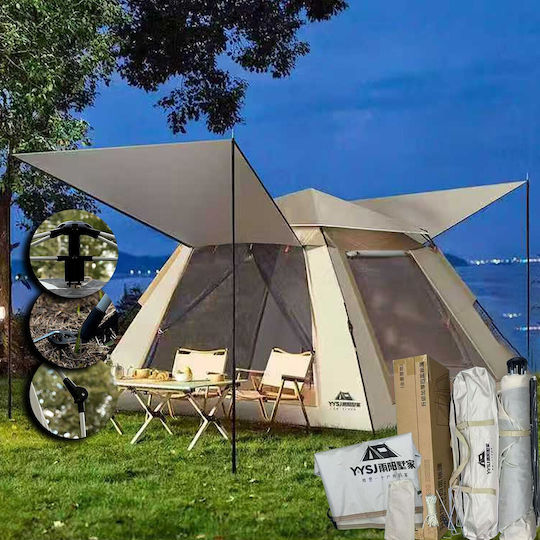 Summertiempo Αυτόματη Καλοκαιρινή Σκηνή Camping Ασημί 210x210x140εκ.